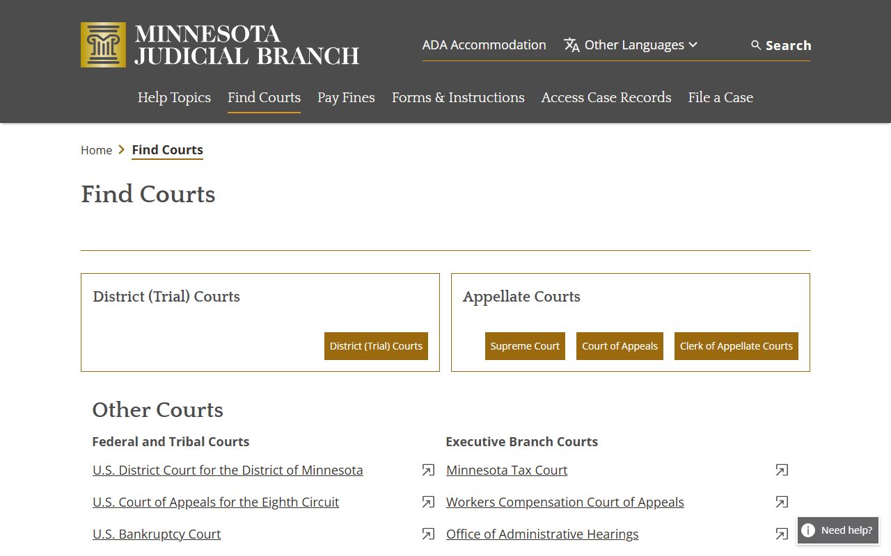 Houston County court records Minnesota court finder access