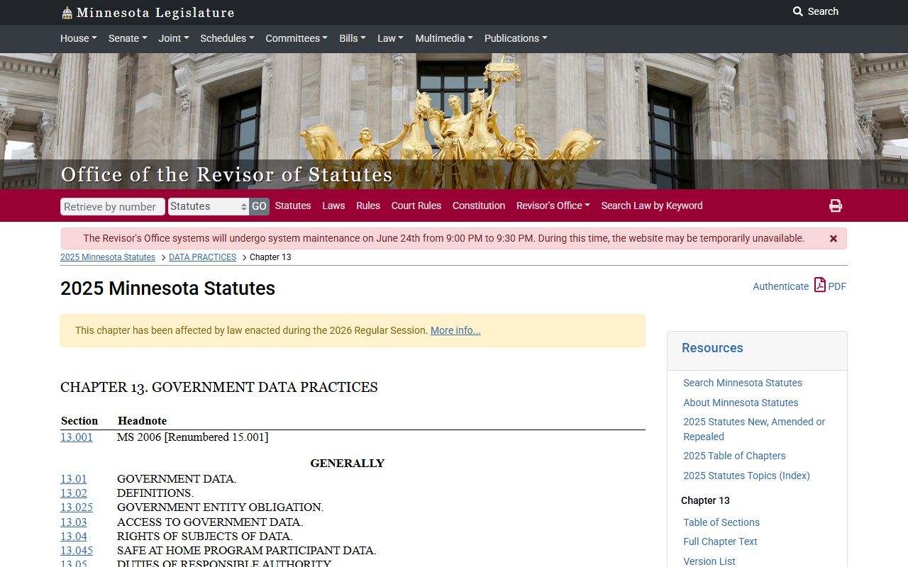 Houston County court records Minnesota Government Data Practices Act source