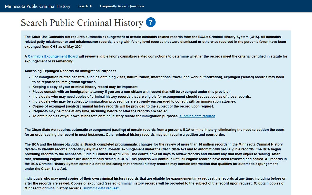 Houston County criminal court records BCA criminal history search