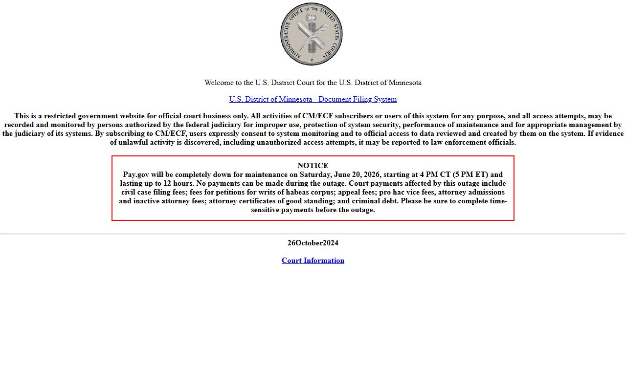 US District Court CM/ECF and federal pathway reference