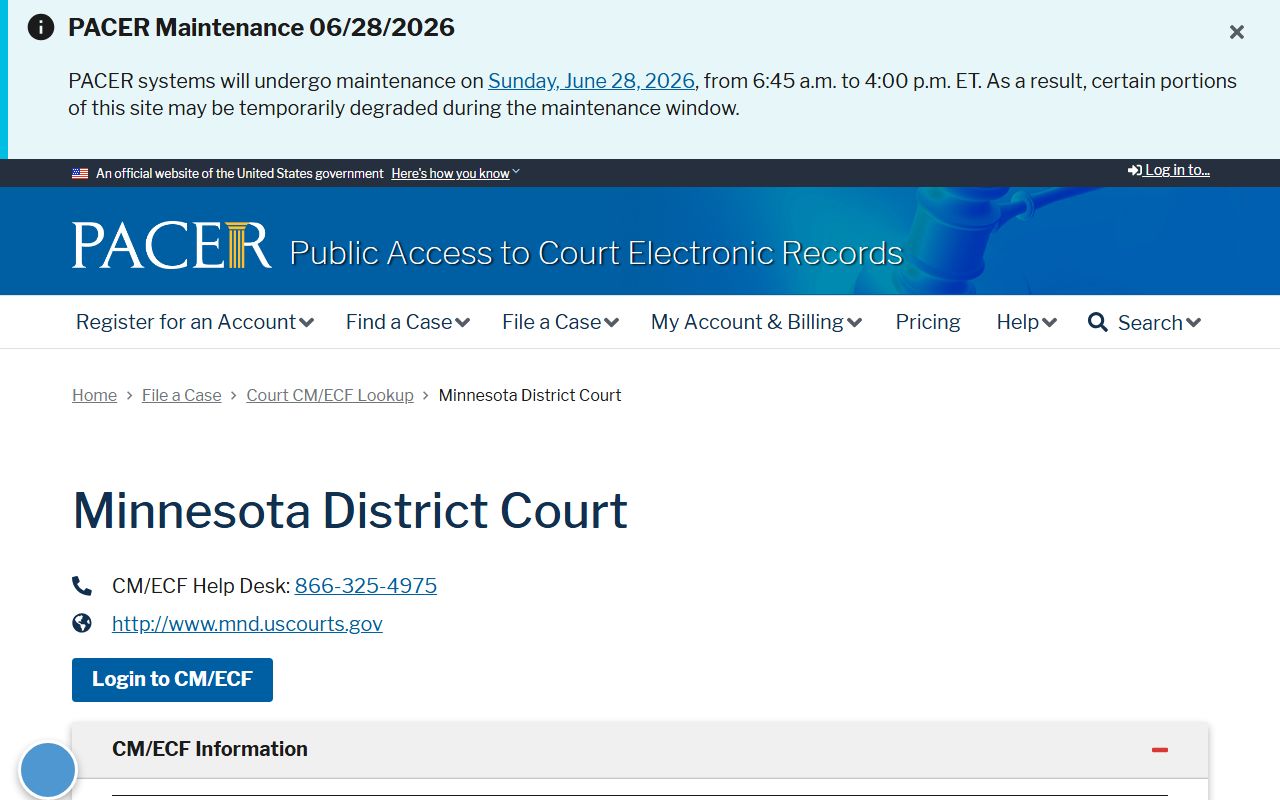 Houston County District Court PACER pathway reference