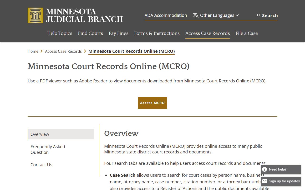 Houston County records lookup via MCRO interface