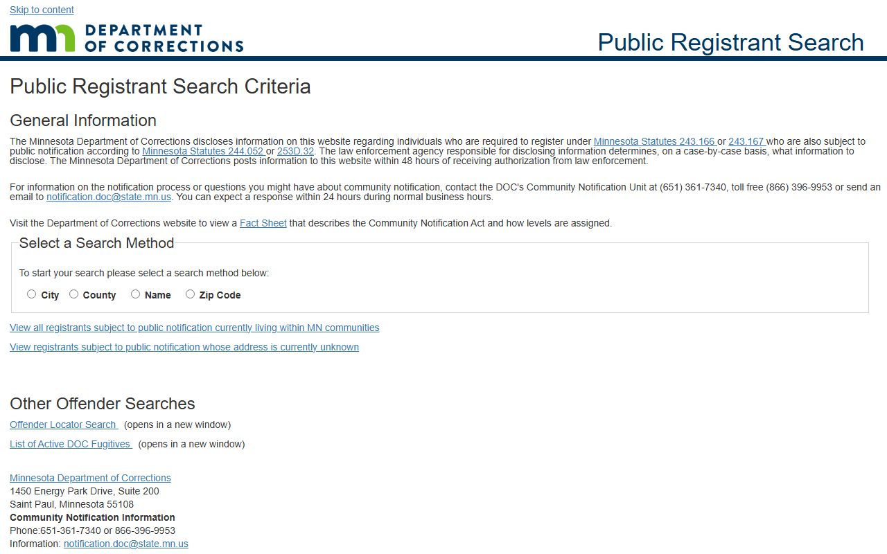 Houston County inmate records and Minnesota DOC public registrant search